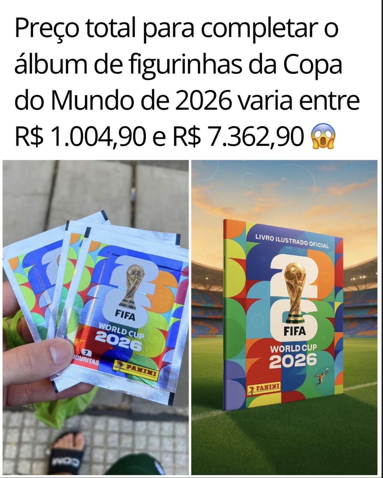 Comparativo de preço: completar o álbum da Copa custa entre R$1.004,90 e R$7.362,90